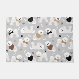 Paillasson Bichon Frise Bones and Paws Grey