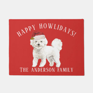 Paillasson Bichon Frise Joyeux Howlidays Noël