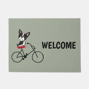 Paillasson Bicyclette drôle d'équitation de terrier de Bost