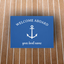Bienvenue À Bord Du Nom Du Bateau Nautique Décor