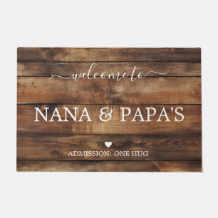 Paillasson Bienvenue à la porte de la maison de Nana & Papa