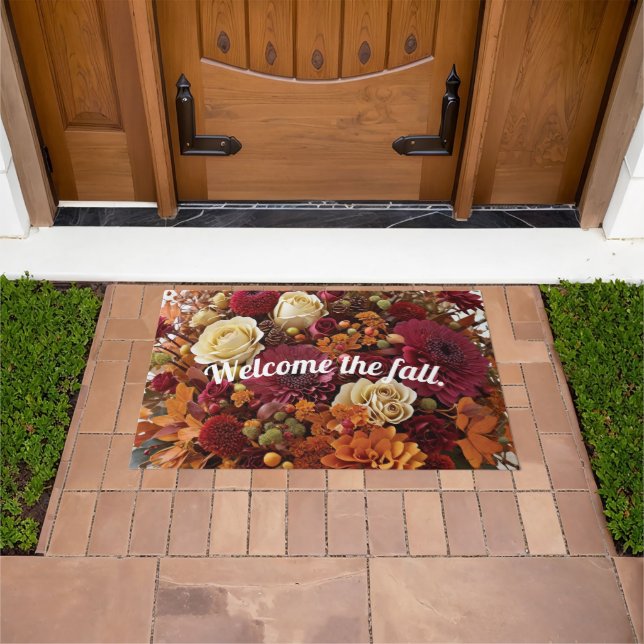 Paillasson Bienvenue à l'automne - Floral Door Mat (De plein air)