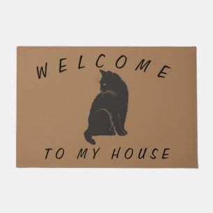 Paillasson Bienvenue à mon porte-chat de maison