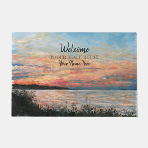 Paillasson Bienvenue À Notre Beach House Sunset Art