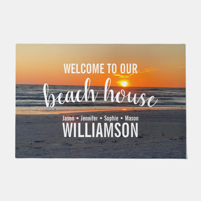 Paillasson Bienvenue À Notre Beach House Sunset Door Mat (Devant)