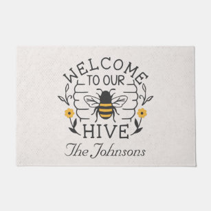 Paillasson Bienvenue à notre Hive Honey Bee Spring