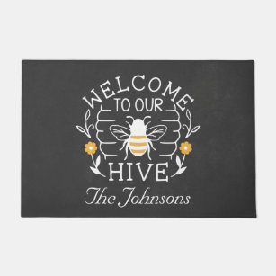 Paillasson Bienvenue à notre Hive Honey Bee Spring Doormat