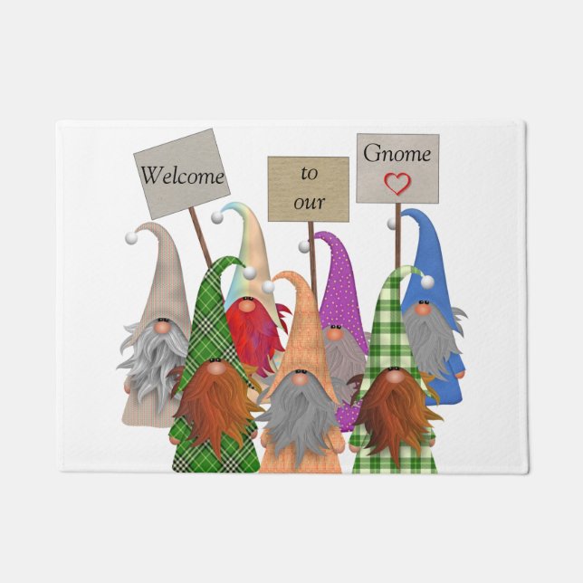 Paillasson Bienvenue à notre Mat Porte Gnome (Devant)