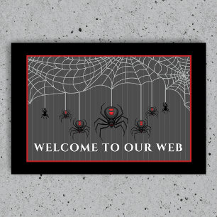 Paillasson Bienvenue à notre Web Black Widow Spiders Hallowee