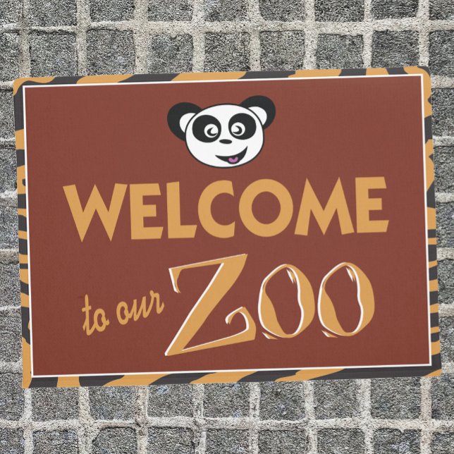 Paillasson Bienvenue à notre Zoo drôle (Créateur téléchargé)