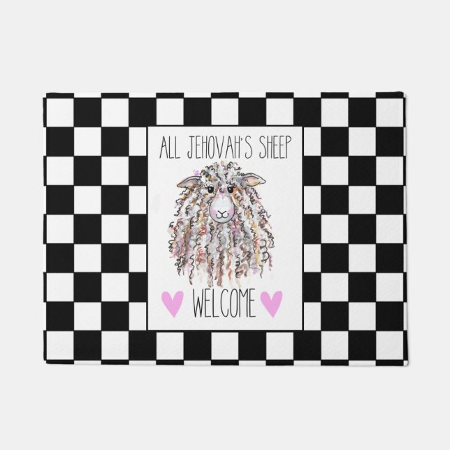 Paillasson "Bienvenue à tous les moutons de l'Eternel" (Devant)