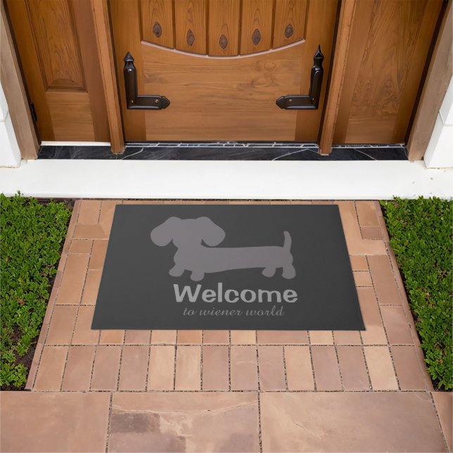 Paillasson Bienvenue à Wiener Dog World Welcome Doormat (De plein air)
