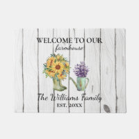 Bienvenue Aquarelle Rustique Bottes Fermières Fleu