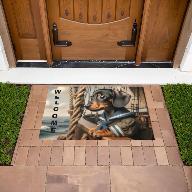 PAILLASSON BIENVENUE AU DACHSHUND (De plein air)