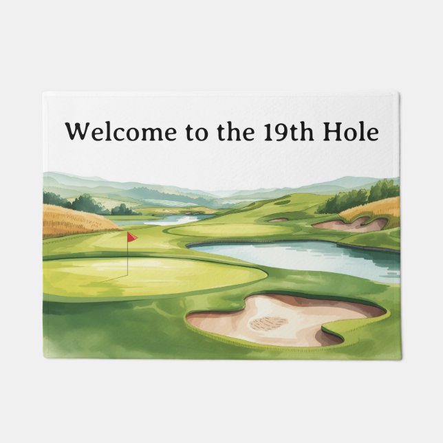 Paillasson Bienvenue au golf Accueil au domicile du golfeur a (Devant)