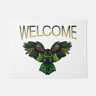 Paillasson Bienvenue au majestic Emerald Owl
