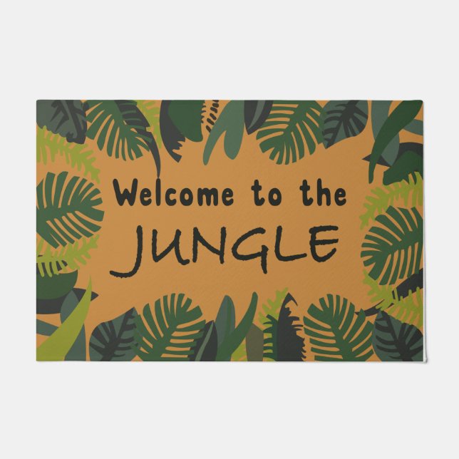 Paillasson Bienvenue Au Mat De La Jungle, Design Tropical (Devant)