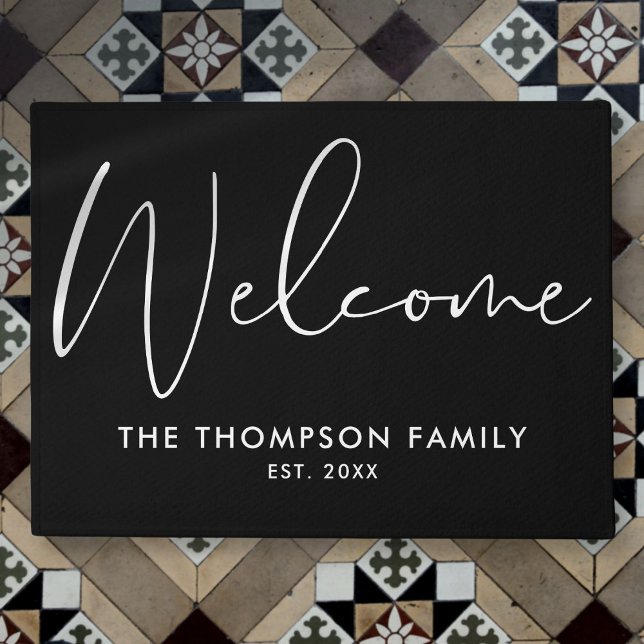 Paillasson Bienvenue au nom de famille personnalisé (Custom Family Name Welcome Doormat)
