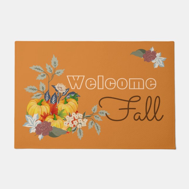 Paillasson Bienvenue Automne Floral Design (Devant)