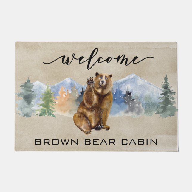 Paillasson Bienvenue Cabine Lodge Bear Mountain home (Devant)