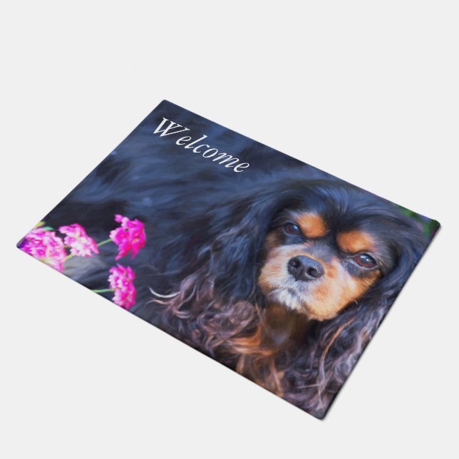 Paillasson Bienvenue Cavalier King Charles Spaniel Pormat (Incliné)