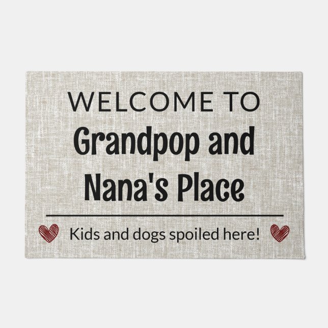Paillasson Bienvenue chez Grand-pop & Nana's Place Customizab (Devant)