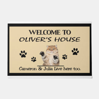 Paillasson Bienvenue chez Oliver’s House Cat Live ici aussi