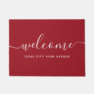 Paillasson Bienvenue dans le script de calligraphie couleur m