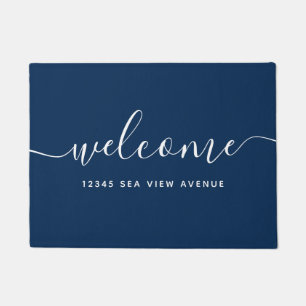 Paillasson Bienvenue dans le script de calligraphie couleur m