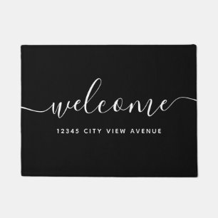 Paillasson Bienvenue dans le script de calligraphie couleur m