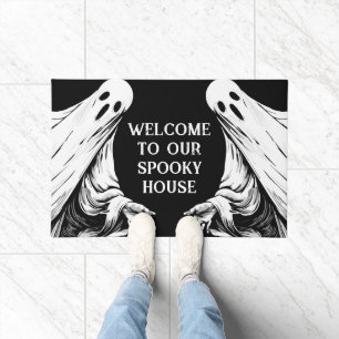 Paillasson bienvenue dans notre maison éffrayante Halloween