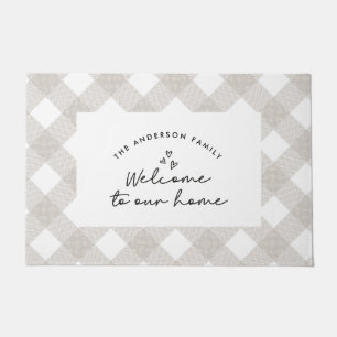 Paillasson Bienvenue dans notre maison script moderne buffle