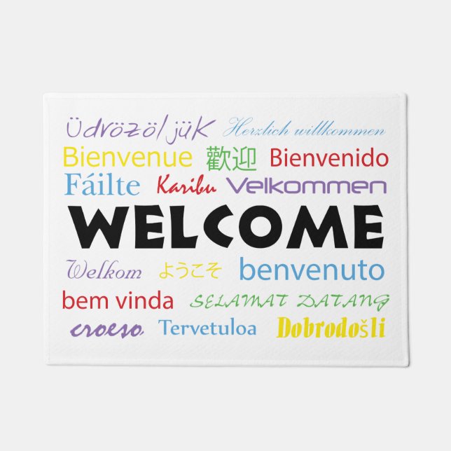 Paillasson Bienvenue dans plusieurs langues (Devant)