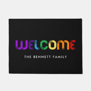Paillasson Bienvenue drapeau arc-en-ciel LGBT