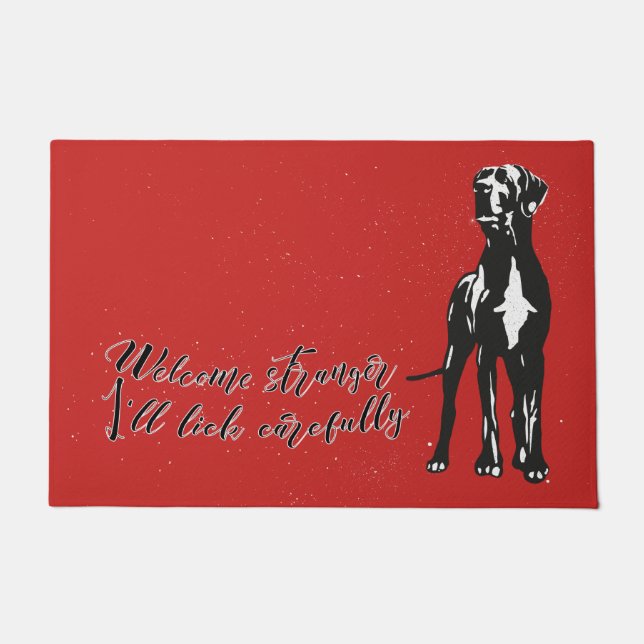 Paillasson Bienvenue étranger Je lécherai soigneusement (Devant)