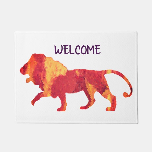 Paillasson Bienvenue Fire Red Lion (Devant)