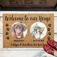 Bienvenue Funny Dogs House Custom 2 Pet Photo