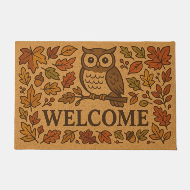 Paillasson Bienvenue Hibou  (Devant)
