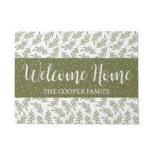 Bienvenue hiver Cypress et neige Motif vert