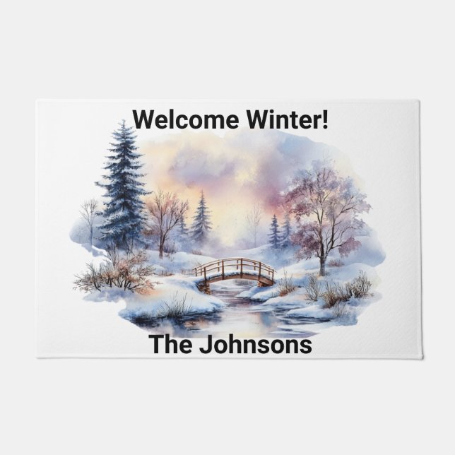 Paillasson Bienvenue hiver Pittoresque (Devant)