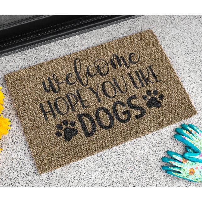 Paillasson Bienvenue Hope You Like Dogs Doormat (Créateur téléchargé)