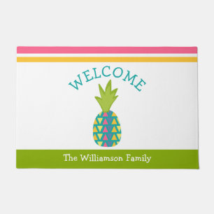 Paillasson Bienvenue Hospitality Tropical Pineapple Green Bol