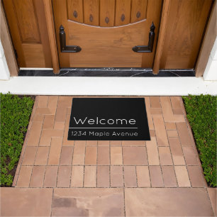 Paillasson Bienvenue Modèle d'adresse Black and White Street