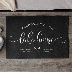 Paillasson BIENVENUE Moderne À NOTRE Lake House Brush Script