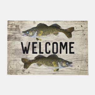 Paillasson Bienvenue Pêche Walleye Fish Lake Home Cottage