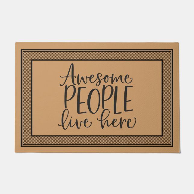 Paillasson Bienvenue Porte Mat Les gens fantastiques Vivent i (Devant)