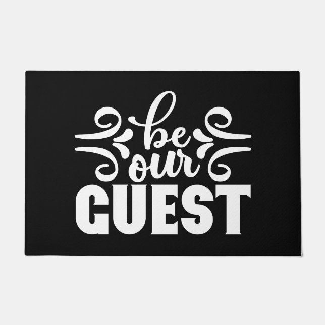 Paillasson Bienvenue Porte Mat Soyez Notre Invité Noir Blanc (Devant)