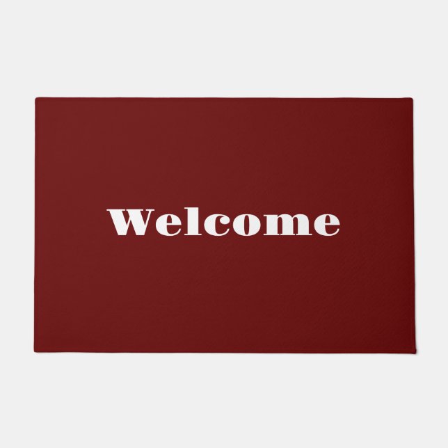 Paillasson Bienvenue rouge foncé (Devant)