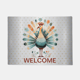 Paillasson Bienvenue Thanksgiving Colorful Turkey Golden Star