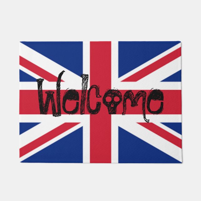 Paillasson Bienvenue Union Jack British Skull (Devant)